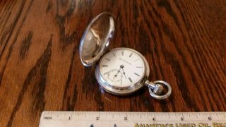 Elgin Huntsman Pocket Watch / Coin Silver / 1889 / 17 