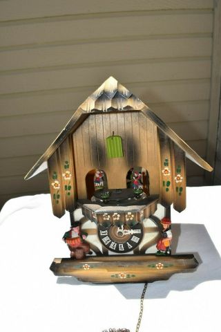 Old Cuckoo Wall Clock Black Forest With Music Box Offered Or Restore