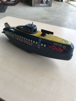 Vintage Louis Marx Toys Tin Litho Submarine Sea Wolf Rare