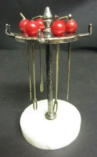 1930s Art Deco Style Silver Plated Cocktail Stand And Sticks