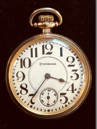 Antique Pocket Railroad Watch 16s,  1929 South Bend,  Rolled Gold Case Grade 227.