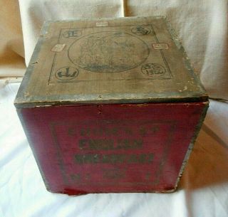 Vintage Wood Tea Box,  Choicest English Breakfast 10 " Cube