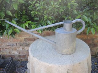 Vintage Galvanised Long Reach Metal Watering Can Haws (631)