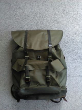 Vintage Military Backpack Waterproof Rubberized Leather