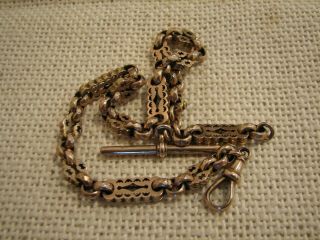 Antique 9k 9ct Rose Gold Pocket Watch Chain Cdb Charles Daniel Broughton