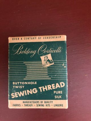 Vintage Belding Cortically Pure Silk Thread Wood Spool,  12 Spools Box