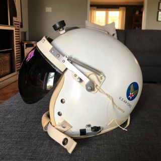 Nos Vintage Usaf P - 4b Jet Pilot Flight Helmet Dated 1959 Box