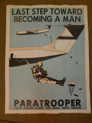 Vietnam War,  Early 1970’s U.  S.  Army 82nd Airborne Paratrooper Recruiting Poster,