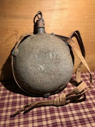 Authentic Civil War Regiment Marked Model 1858 Smooth Side Canteen “co.  D.  8”