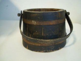 Small Old Primitive Wood Firkin Bucket From Cape Cod