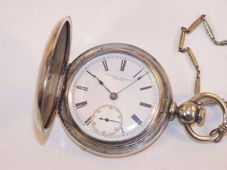 1876 Rockford 18s 9 Jewel Key Wind Duber Coin Silver Hunter Pocket Watch.  Low