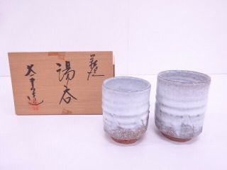 66644 Japanese Pottery Hagi Ware Tea Cup / White Glaze