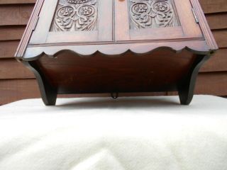 Antique Victorian Fumed Carved Oak Smokers Cabinet Cupboard 6