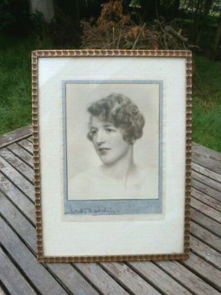 Lovely Large Vintage 1930s Freestanding Wood & Glass Picture Photo Frame