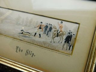Antique Victorian Stevengraph Silk Woven Picture Thomas Stevens THE SLIP Framed 3
