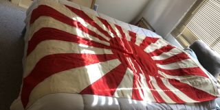 Authentic Ww2 Hand Stitched Sewn Imperial Naval Asahi Flag 6 X 4’