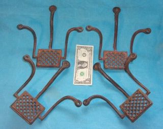 Antique Set 4 Matching Cast Iron Buggy Steps