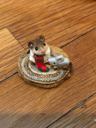 Wee Forrest Folk Annette Petersen 1983 Mouse Signed W.  P Christmas Morning
