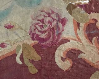 LARGE SCALE TIMEWORN 19th CENTURY FRENCH AUBUSSON TAPESTRY FRAGMENT 2