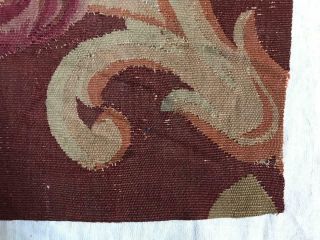 LARGE SCALE TIMEWORN 19th CENTURY FRENCH AUBUSSON TAPESTRY FRAGMENT 8