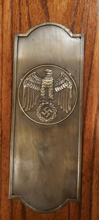 Vintage German Door Push Solid Brass W Eagle