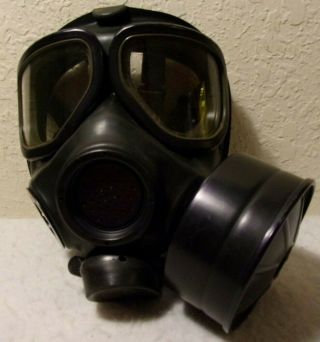 Vintage Us Military Gas Mask Msa 94 2g07 Black Chemical Biological With Canister