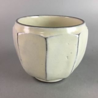 Japanese Ceramic Teacup Vtg Kohiki Pottery White Clay Yunomi Sencha Pt611