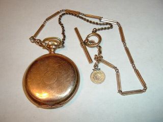 Antique 1883 Elgin Model 2 - 4 Pocket Watch Size 18s With 11 Jewels And Soft Case