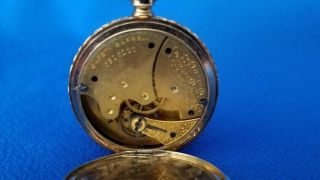 Antique C.  1894 Ladies Waltham Solid 14K Gold Hunter Case Pocket Watch Runs 5