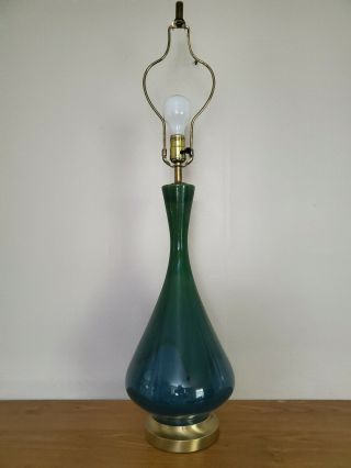 Vintage Green Drip Glaze Table Lamp Mid Century Modern Retro Ceramic