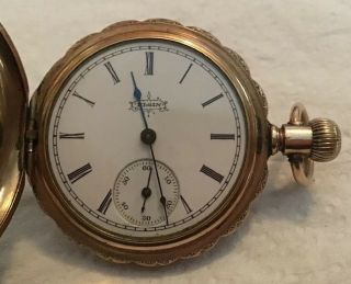 1896 Elgin 117 Hunter Case 14k Gold Filled 7 Jewel Size 6 Pocketwatch