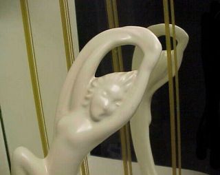 Rare Art Deco 1920 ' s Modernistic Nude Lady Flower Frog Figurine - Coronet 7