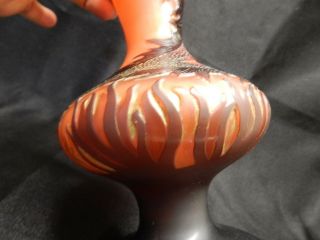 ANTIQUE CAMEO ART GLASS VASE WITH ENTWINED DRAGONS IN FLAMES 4