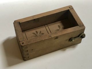 Antique Wooden Butter Mold With Hinged Sides In