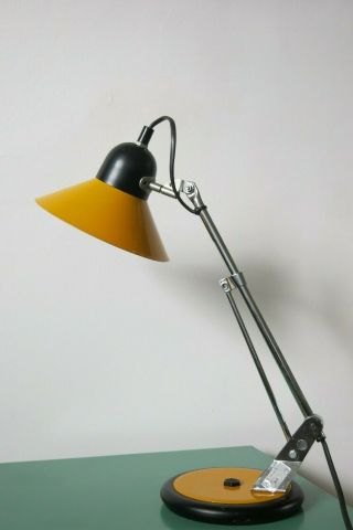 Mid Century Modernist Yellow & Black Adjustable Desk Lamp