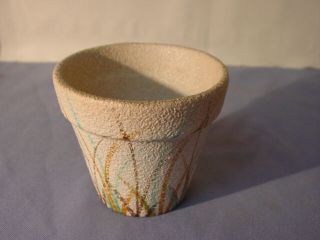 Vintage Mid Century Modern Italy Pottery Turquoise Flower Brown Grass Flower Pot 4