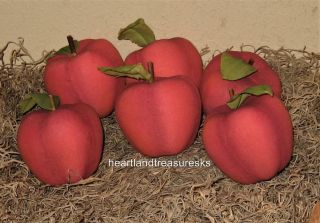 Primitive Apple Bowl Fillers Ornies Set Of 6