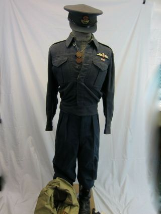 Wwii British Royal Air Force Uniform Of A " Spitfire " Fighter Pilot Kia