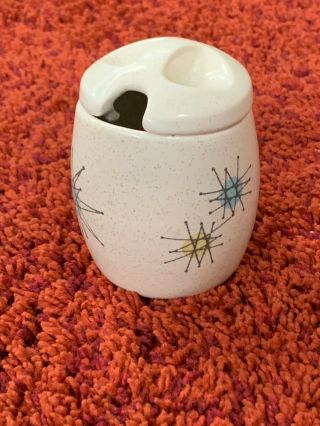 50s 60s Vtg Mid Century Franciscan Starburst Retro Mustard Honey Pot