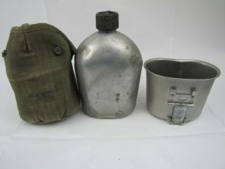 Early Vietnam War Us Army M56 Complete Canteen Set Canteen Dated 1962