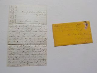 Civil War Letter 1865 Guarding Railroad Camp Wilson Station Virginia Cannon Vtg