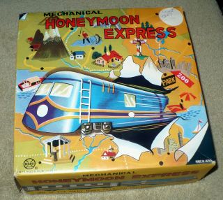 Vintage 1966 Marx Honeymoon Express / Mechanical Tin Toy Made In Japan