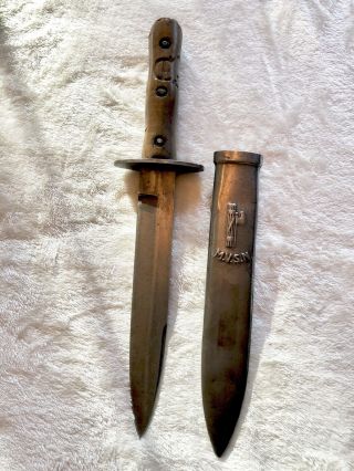 WW2 ITALIAN BLACK SHIRT FASCIST DAGGER MVSN FIGHTING KNIFE AND SCABBARD 3