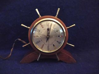 Antique Seth Thomas Ship Wheel Clock Electric Great