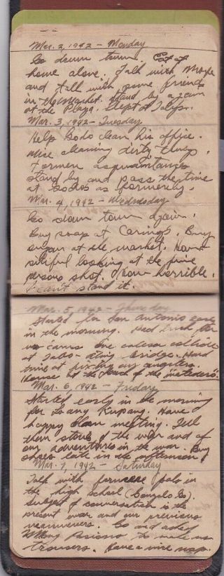 Handwritten Diary during outbreak of WWII - Philippines - Japanese Invasion 1941 5