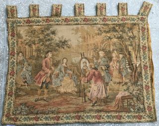 Magnum Ops French Tapestry Wall Hanging Very Old Woven 1268 Size:3.  1x2.  4 Ft