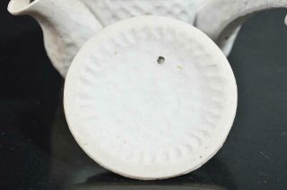 T2028:Japanese Banko - ware Unglazed earthenware Old coin sculpture TEAPOT Sencha 6