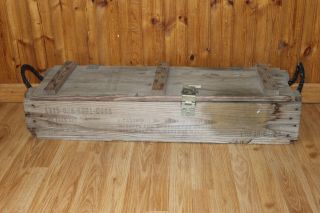 Vintage Ammo Box Crate Large Storage Bin Wood Wooden Military Collectible