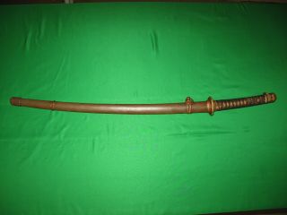 Japanese WW2 Army Sword with Signed Tang and Matching Fitting 12