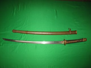 Japanese WW2 Army Sword with Signed Tang and Matching Fitting 3